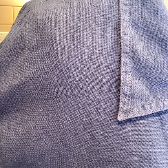 Kiko Linen Purple Button-Up Shirt Size Large Tunic Button Up - Picture 2 of 9